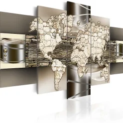 Tableau Cartes du monde Stone world 100x50 cm