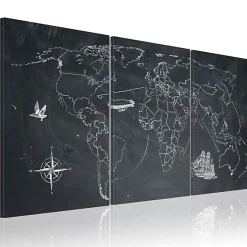 Tableau Cartes du monde Sur les traces de Christophe Colomb 120x60 cm