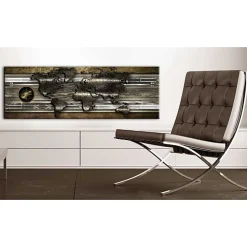 Tableau Cartes du monde The World Of Metal 135x45 cm