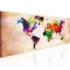 Tableau Cartes du monde World Map: Colourful Ramble 135x45 cm