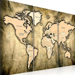 Tableau Cartes du monde World Map: The Sands of Time 90x60 cm