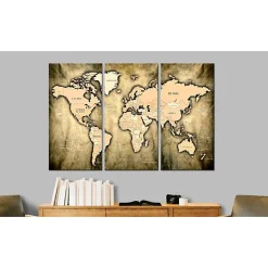 Tableau Cartes du monde World Map: The Sands of Time 90x60 cm