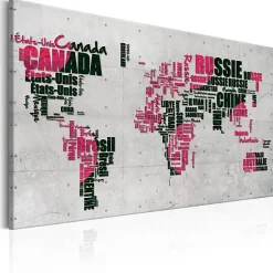 Tableau Cartes du monde World Map: The French Connection (FR) 90x60 cm