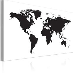 Tableau Cartes du monde World Map: Black & White Elegance 120x80 cm