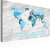 Tableau Cartes du monde World Map: Blue Pilgrimages 60x40 cm