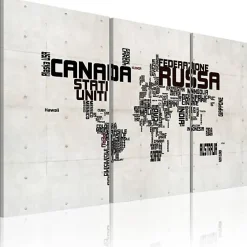 Tableau Cartes du monde What a wonderful World - Triptych 120x80 cm
