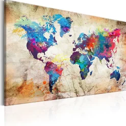 Tableau Cartes du monde World Map: Urban Style 120x80 cm