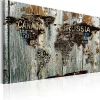 Tableau Cartes du monde Wooden Border 90x60 cm