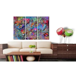 Tableau Cartes du monde World Map: Colourful Whirl 90x60 cm