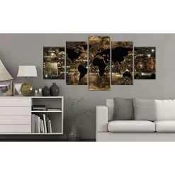 Tableau Cartes du monde World of bronze 100x50 cm