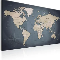Tableau Cartes du monde World Map: Shades of Grey 60x40 cm