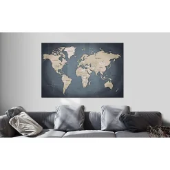 Tableau Cartes du monde World Map: Shades of Grey 60x40 cm