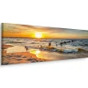 Tableau Coucher De Soleil Paysage 3D 145cm x 45cm - Parfait pour décorer votre salon, chambre ou bureau avec un design unique et