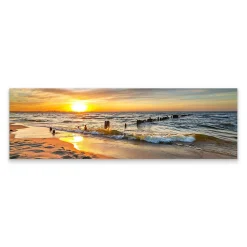 Tableau Coucher De Soleil Paysage 3D 145cm x 45cm - Parfait pour décorer votre salon, chambre ou bureau avec un design unique et