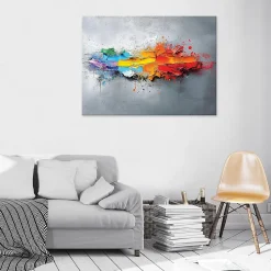 Tableau Déco Abstrait Gris Moderne 120x80 cm XXL Tableau Décoration Murale Impression sur Toile pour salon chambre cuisine