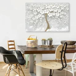 Tableau Déco Arbre Fleurs Abstraction 3D 90cm x 60cm - Parfait pour décorer votre salon, chambre ou bureau avec un design unique