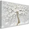 Tableau Déco Arbre Fleurs Abstraction 3D 100cm x 70cm - Parfait pour décorer votre salon, chambre ou bureau avec un design unique