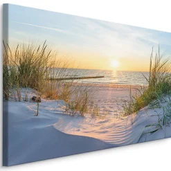 Tableau Déco Coucher De Soleil Mer 3D 90cm x 60cm - Parfait pour décorer votre salon, chambre ou bureau avec un design unique et
