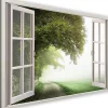 Tableau déco, Fenêtre vue Forêt verte 90x60 cm