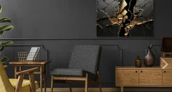 Tableau Déco Marbre Abstraction 3D 120cm x 80cm - Parfait pour décorer votre salon, chambre ou bureau avec un design unique et él