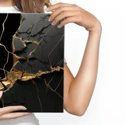 Tableau Déco Marbre Abstraction 3D 120cm x 80cm - Parfait pour décorer votre salon, chambre ou bureau avec un design unique et él