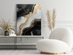 Tableau Déco Marbre Motif Abstraction 120cm x 80cm - Parfait pour décorer votre salon, chambre ou bureau avec un design unique et