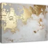 Tableau Déco Or Abstrait Moderne 120x80 cm XXL Tableau Décoration Murale Impression sur Toile pour salon chambre cuisine