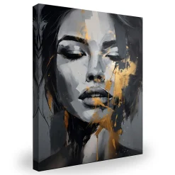 Tableau Déco Visage De Femme Abstraction 60cm x 90cm - Parfait pour décorer votre salon, chambre ou bureau avec un design unique