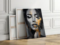 Tableau Déco Visage De Femme Abstraction 60cm x 90cm - Parfait pour décorer votre salon, chambre ou bureau avec un design unique