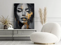 Tableau Déco Visage De Femme Abstraction 60cm x 90cm - Parfait pour décorer votre salon, chambre ou bureau avec un design unique