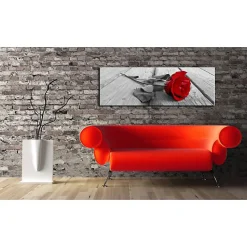 Tableau Fleurs Carmine rose 120x40 cm
