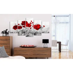 Tableau Fleurs coquelicots - rouge miracle 100x50 cm