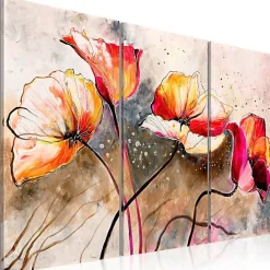 Tableau Fleurs Dans des coquelicots 90x60 cm