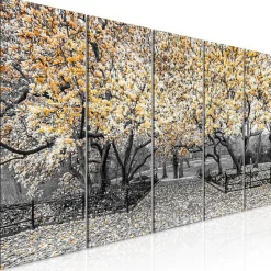 Tableau Fleurs Magnolia Park (5 Parts) Narrow Orange 225x90 cm