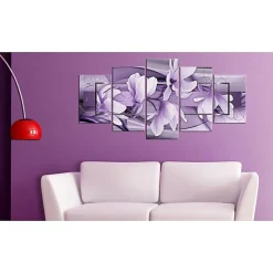 Tableau Fleurs Purple Wave 100x50 cm