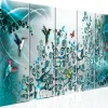 Tableau Hummingbirds Dance 5 Pièces Turquoise Narrow 225x90 cm