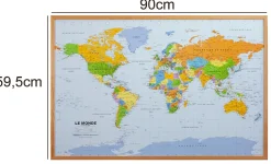 Tableau liège carte du monde L.90 x l.60 cm