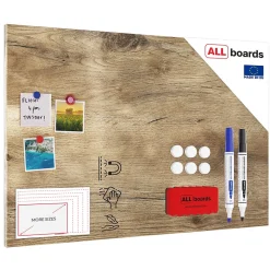 Tableau Magnétique en Métal Motif Bois Tronc Cernes de Bois 90x60cm, MetalBoards pour tout type d'Aimants
