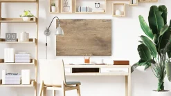 Tableau Magnétique en Métal Motif Bois Tronc Cernes de Bois 90x60cm, MetalBoards pour tout type d'Aimants