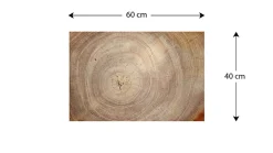 Tableau Magnétique en Métal Motif Tronc Cernes de Bois 60x40cm, MetalBoards pour tout type d'Aimants