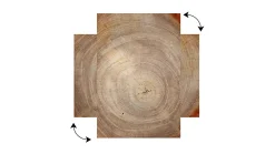 Tableau Magnétique en Métal Motif Tronc Cernes de Bois 60x40cm, MetalBoards pour tout type d'Aimants