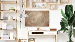 Tableau Magnétique en Métal Motif Tronc Cernes de Bois 90x60cm, MetalBoards pour tout type d'Aimants