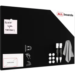 Tableau Magnétique en Métal à Craie Noir 60x40cm, MetalBoards pour tout type d'Aimants