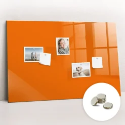 Tableau Magnétique Mural Tulup 90x60 cm Couleur orange Panneau Mémo Décoratif