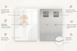 Tableau Magnétique Mural Tulup 60x40 cm Couleur beige Panneau Mémo Décoratif