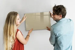 Tableau Magnétique Mural Tulup 60x40 cm Couleur beige Panneau Mémo Décoratif