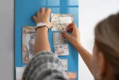Tableau Magnétique Mural Tulup 40x60 cm Couleur bleue Idéal Bureau Et Maison