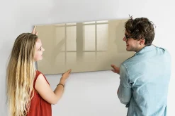 Tableau Magnétique Mural Tulup 120x60 cm Couleur beige Panneau Mémo Décoratif