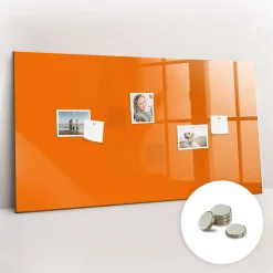 Tableau Magnétique Mural Tulup 120x60 cm Couleur orange Panneau Mémo Décoratif