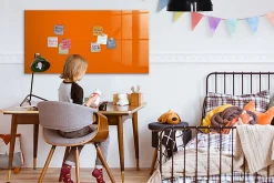 Tableau Magnétique Mural Tulup 120x60 cm Couleur orange Panneau Mémo Décoratif